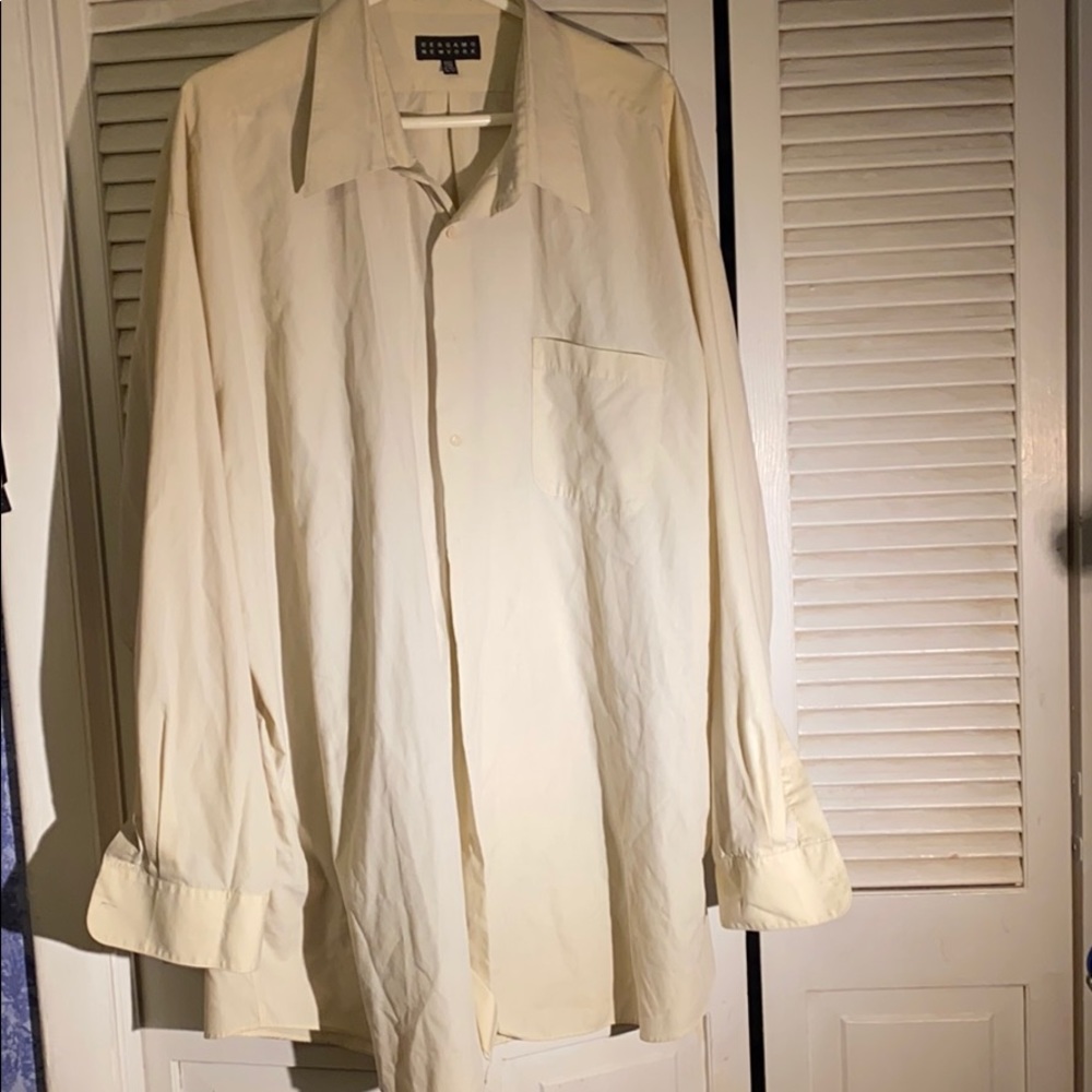 Bergamo newyork long sleeve dress shirt 19 yellow